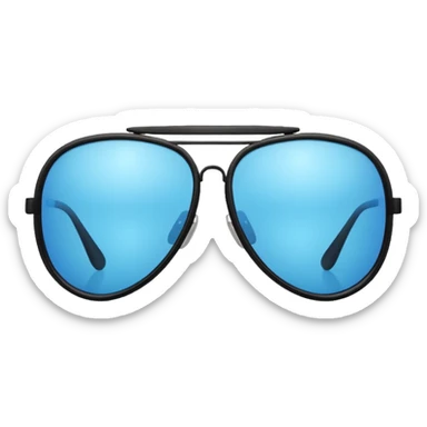 Light blue aviator sunglasses with a black frame  sticker