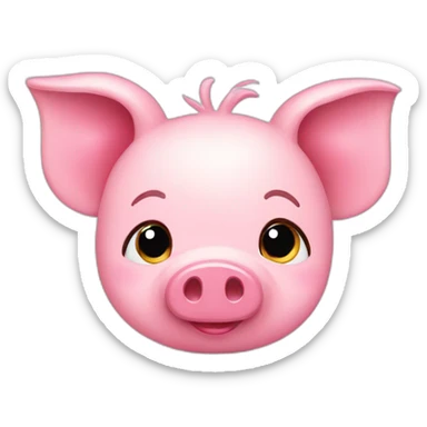 pink female piggy cute sticker