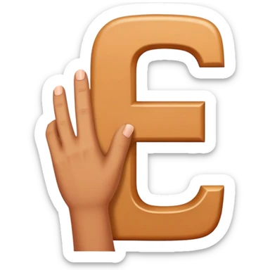 hand making the letter F sticker