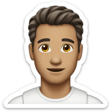 brunette man medium hair clean shaven sticker