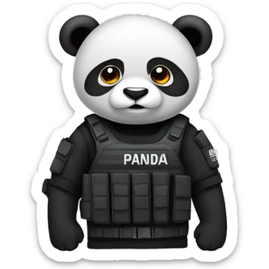 Panda in SWAT gear sticker