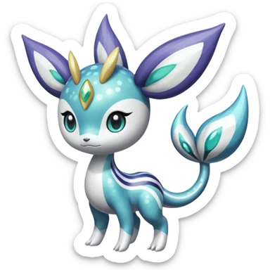 Shiny Spotted Striped Colorful-Fruity-Splash-marked Meloetta-Kyurem-Dialga-Suicune-Pteromon-hybrid sticker