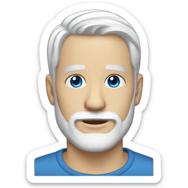 fifty white Man white beard short hair blue eyes sticker