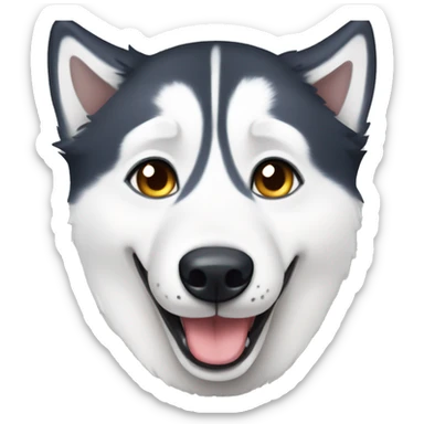 Husky with heterochromia smiling sticker