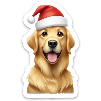 golden retrievers wearing santa hats sticker