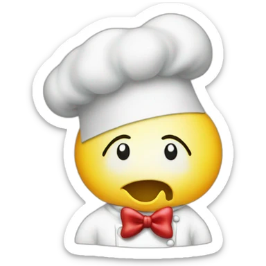 chef with a ghost head blowing a kiss with a heart sticker