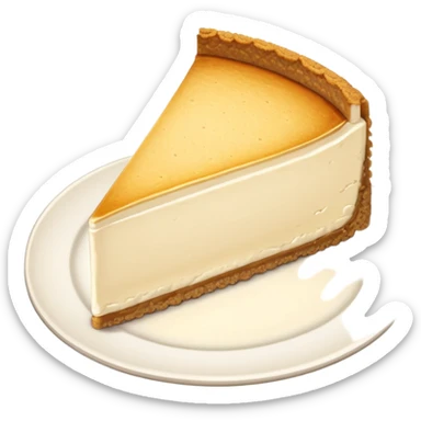 a sliced cheese cake on the white plate sticker