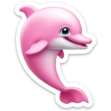 Pink baby dolphin sticker