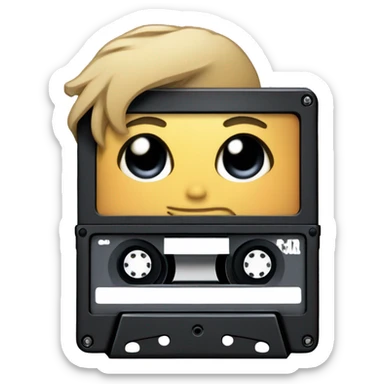 2000s casette player cartoon style sticker