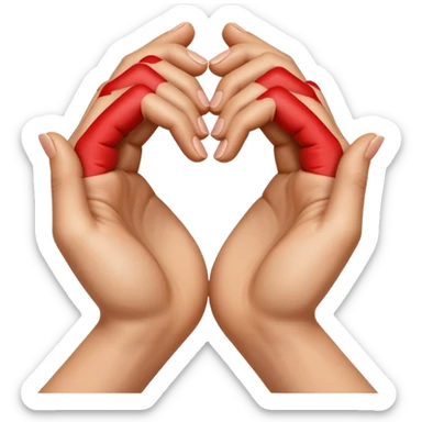 hands forming a heart shape sticker