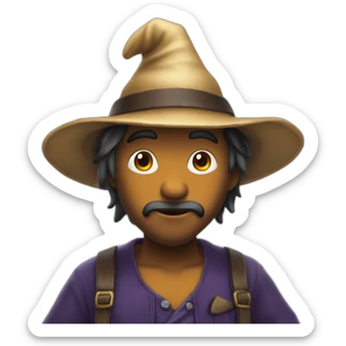 chat mignon chapeau sorcier sticker