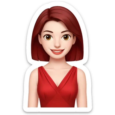 Anne Hathaway in red dress, cute sticker