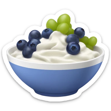 yoghurt bowl with grapes and blueberries sticker