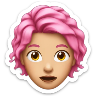 girl pink hair rage sticker