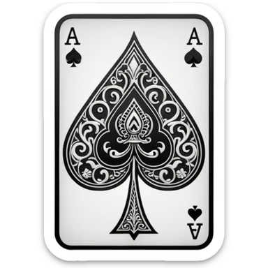 detail shot of card ace of spades sticker