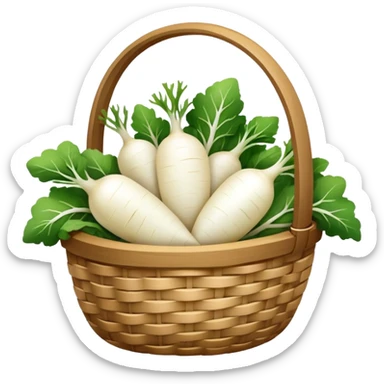 white radish in basket sticker