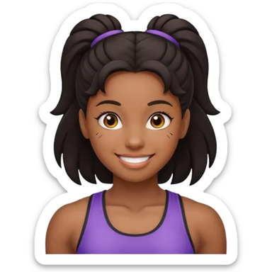 Black gym girl cute sticker