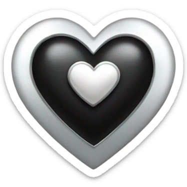 black bow with a silver heart bow in the center sticker