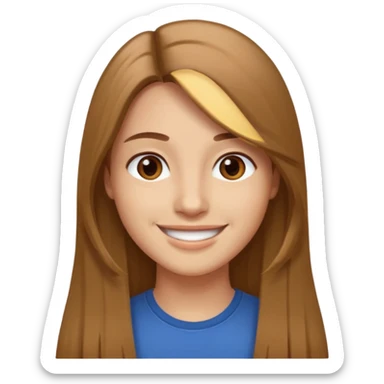 30 yr light brown hair long straight hair, brown eyes sticker