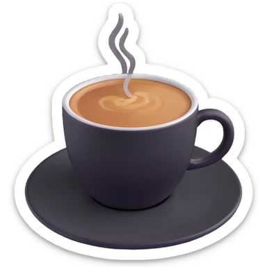 realistic 3D coffee cup with reflections and shadows sticker