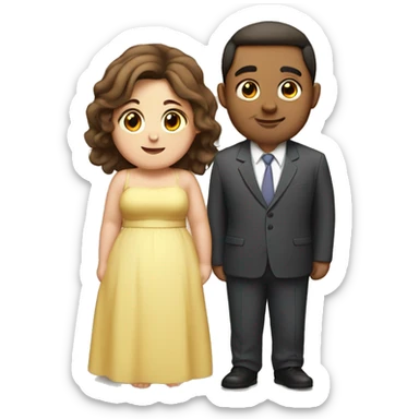 Chubby  girl with thin husband  sticker