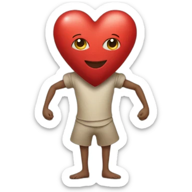 Personified heart with arms and legs sticker