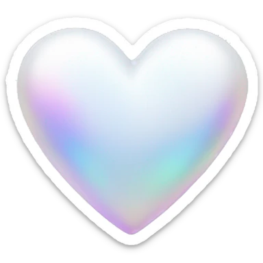 White iridescent heart sticker