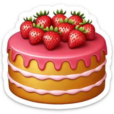 torta de morango dentro do forno sticker