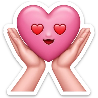 Hand heart 🫶🏻 emoji with a red heart ❤️ inside sticker
