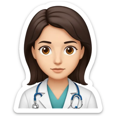 Doctor with longer dark brown hair  sticker
