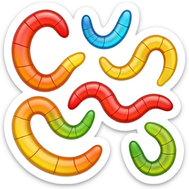 gummy worms candy, not a real worm sticker