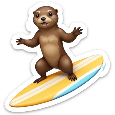 Surfing otter sticker