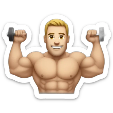 A 90 kg guy building muscle sticker