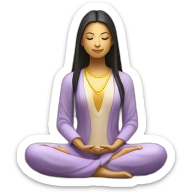 Redesign as a serene figure meditating on a lotus, with a peaceful aura, in an enchanted forest. sticker
