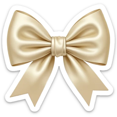 Cream bow  sticker