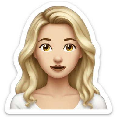 Upset, white women, balayage hair  sticker