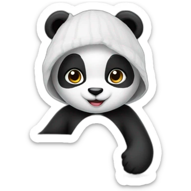 panda girl is working on laptop sticker