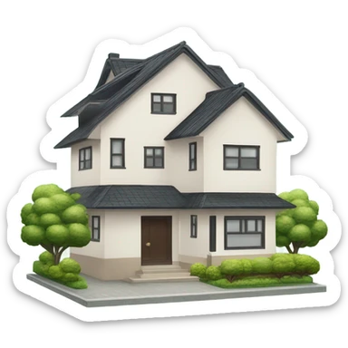Front facing modern  Japanese suburban ￼house  sticker