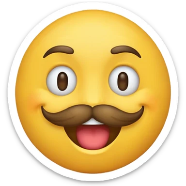 Laughing emoji with mustache  sticker