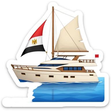 yacht with Egyptian flag sticker