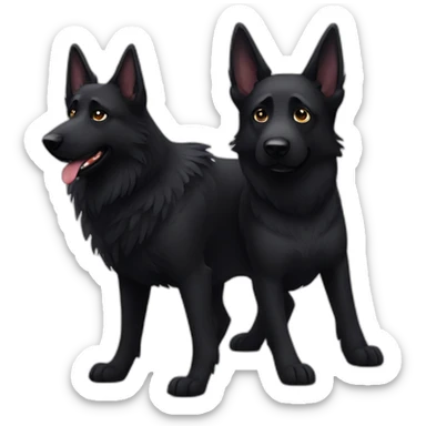 Black german shepherd and a raven sticker