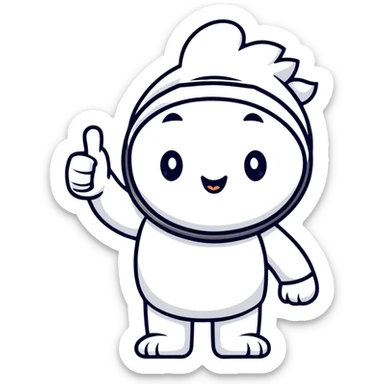 Character feeling proud with thumbs up sticker