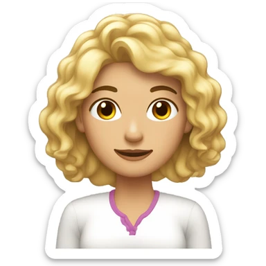 Mujer blanca tirando su cabello hacia atrás sticker