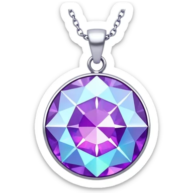 Purple Holographic Round Diamond Pendant sticker