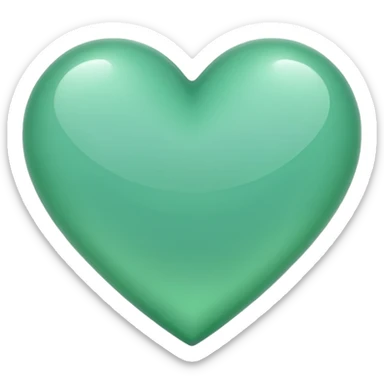 green heart looking ios but the color is more like seaform sticker