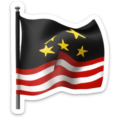 flag with black top and red bottom then yellow circle in the centre sticker