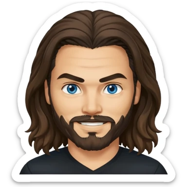 Blue eyes Jason mamoa longer hair smiling black shirt sticker