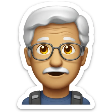 Old man with halo sticker