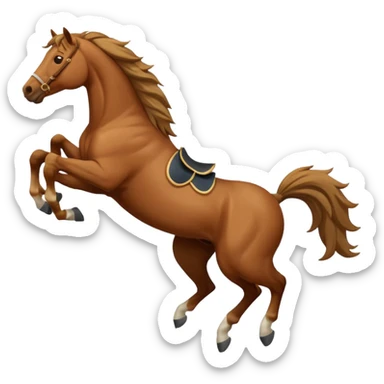 A horse jumping off a cliff sticker