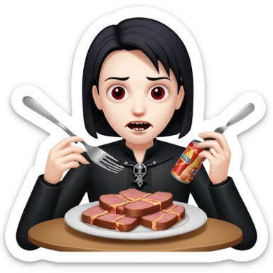 goth vampires with a SPAM meat dinner sticker